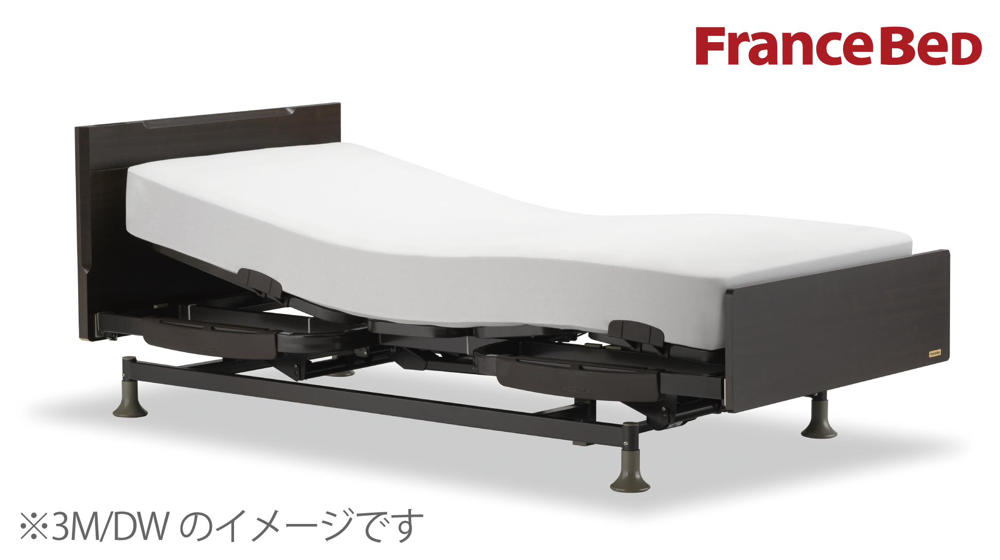フランスベッド|レステックス-101F (2モーター) ダークウォールナット色 シングル