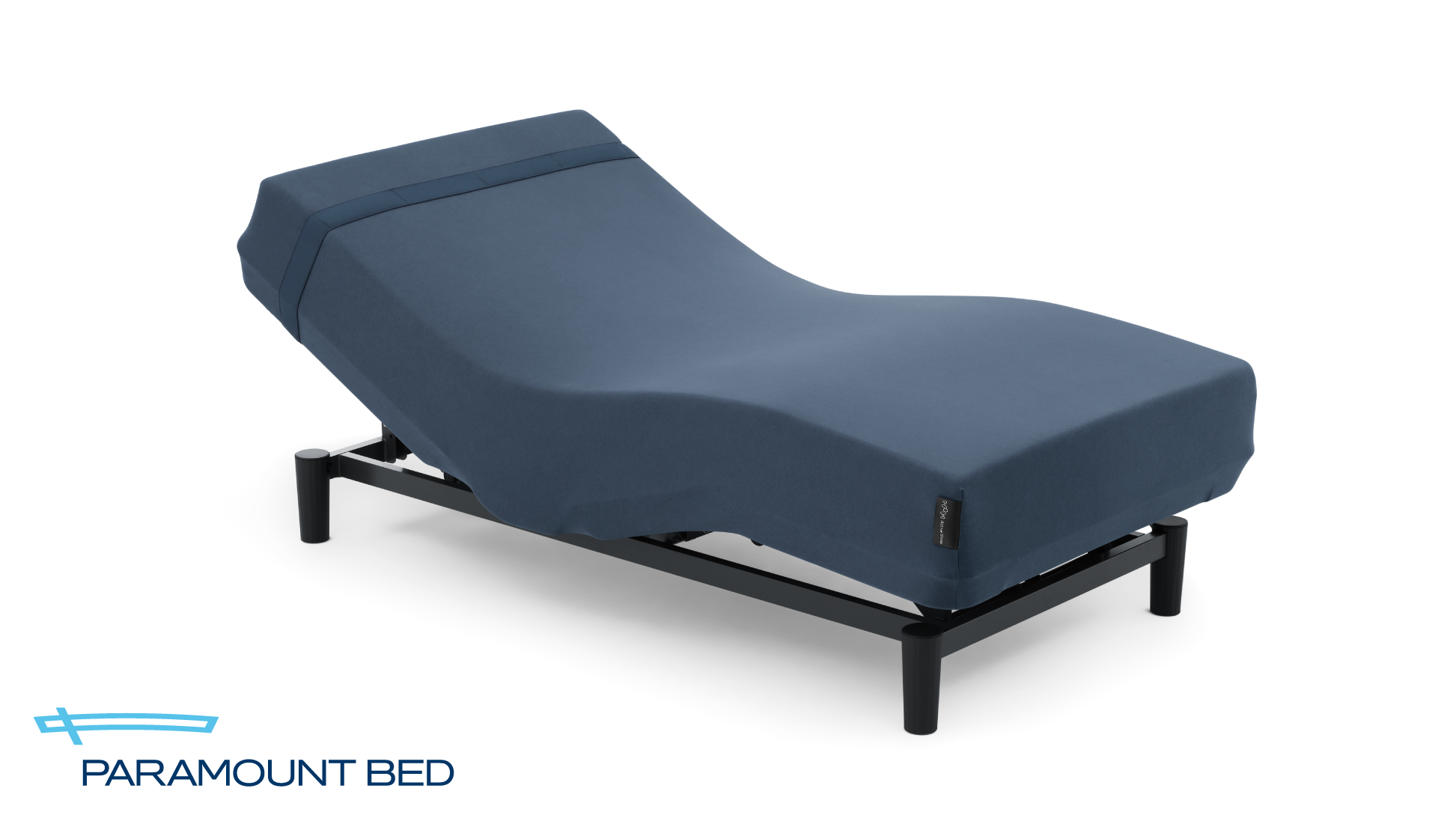 パラマウントベッド|電動リクライニングベッドセット|Active Sleep BED (ANALYZERなし / コットンスムースニット) ナイトブルー色 セミダブル