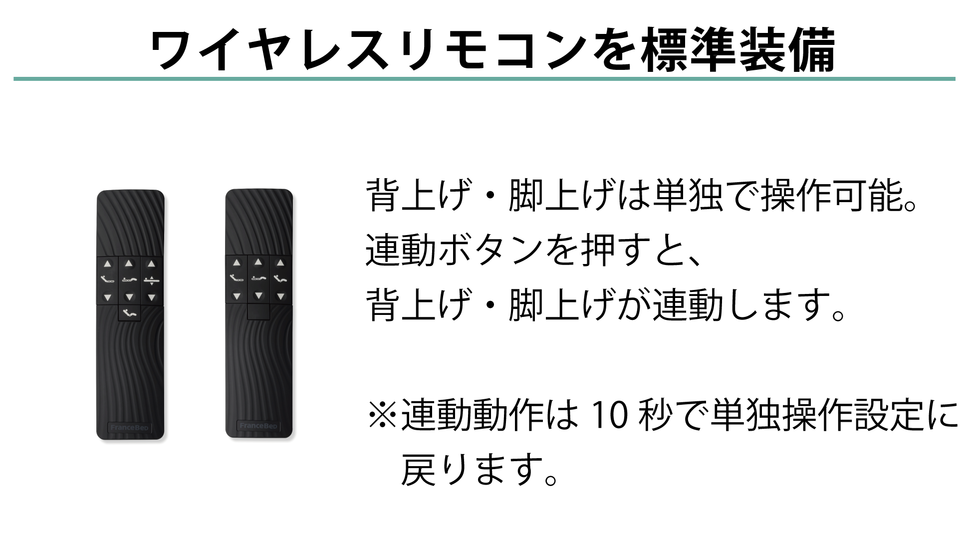 フランスベッド|グランサス GS-01F (2モーター / キャスター) KWN(ウォールナット)色 セミダブル